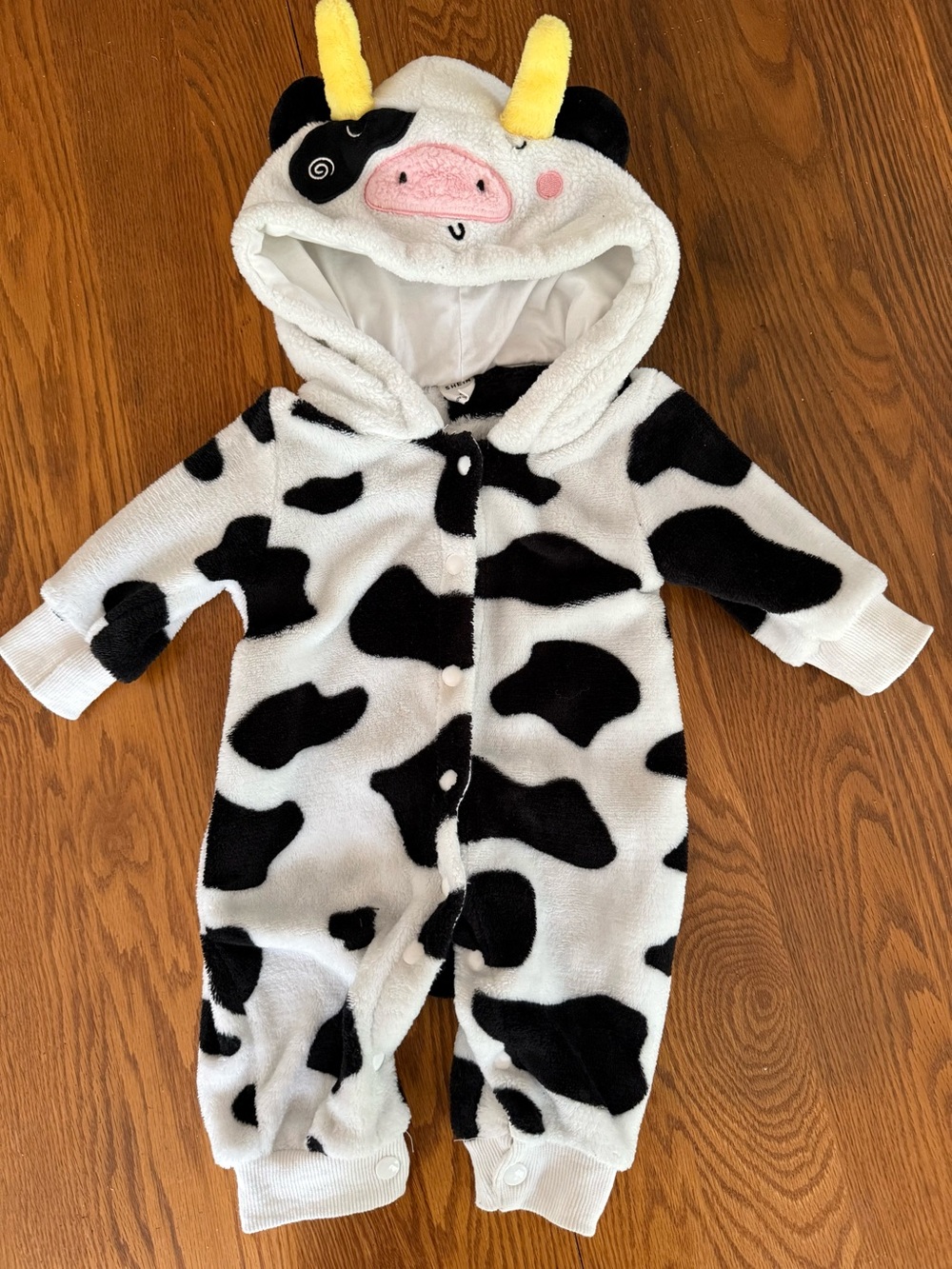 Cozy Cow Hooded Fleece One-Piece costume for baby - 0-3Mo